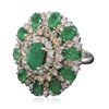 Image 3 : 14KT White Gold 8.08ctw Emerald and Diamond Ring