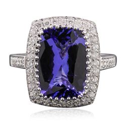 14KT White Gold 5.95ct Tanzanite and Diamond Ring