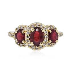 14KT Yellow Gold 2.18ctw Ruby and Diamond Ring