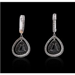 14KT White Gold 1.81ctw Black Diamond Earrings