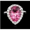 Image 1 : 14KT White Gold 7.56ct Pink Spinel and Diamond Ring