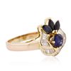 Image 2 : 14KT Yellow Gold 1.00ctw Sapphire and Diamond Ring