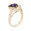 Image 3 : 14KT Yellow Gold 1.00ctw Sapphire and Diamond Ring
