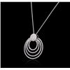 Image 3 : 14KT White Gold 0.90ctw Diamond Pendant With Chain