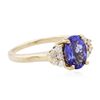 Image 2 : 14KT Yellow Gold 2.10ct Tanzanite and Diamond Ring