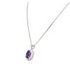 Image 3 : 14KT White Gold 5.59ct Tanzanite and Diamond Pendant With Chain