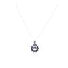 Image 1 : 14KT White Gold 3.24ct Aquamarine, Sapphire and Diamond Pendant With Chain