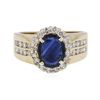 Image 1 : 14KT Yellow Gold 4.15ct Sapphire and Diamond Ring