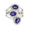 Image 1 : 14KT White Gold 2.64ctw Sapphire and Diamond Ring