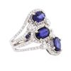 Image 2 : 14KT White Gold 2.64ctw Sapphire and Diamond Ring