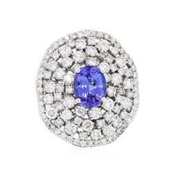 14KT White Gold 2.55ct Tanzanite and Diamond Ring