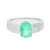 Image 1 : 14KT White Gold 1.99ct Emerald and Diamond Ring