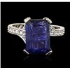 Image 1 : 14KT White Gold 5.67ct Tanzanite and Diamond Ring