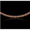 Image 2 : 14KT White Gold 14.30ctw Orange Sapphire and Diamond Necklace