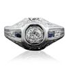 Image 1 : 18KT White Gold 0.46ctw Sapphire and Diamond Ring