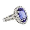 Image 2 : 14KT White Gold 4.58ct Tanzanite and Diamond Ring