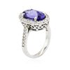 Image 3 : 14KT White Gold 4.58ct Tanzanite and Diamond Ring