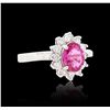 Image 2 : 14KT White Gold 1.13ct Pink Tourmaline and Diamond Ring