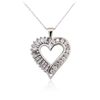 Image 2 : 10KT White Gold 0.50ctw Diamond Heart Pendant With Chain