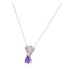 Image 3 : 14KT White Gold 1.10ct Tanzanite and Diamond Pendant With Chain