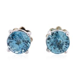 14KT White Gold 2.00ctw Blue Zircon Earrings