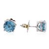 Image 2 : 14KT White Gold 2.00ctw Blue Zircon Earrings