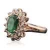 Image 2 : 14KT Rose Gold 2.34ct Emerald and Diamond Ring