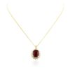 Image 1 : 14KT Yellow Gold 18.46ct Ruby and Diamond Pendant With Chain