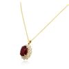 Image 3 : 14KT Yellow Gold 18.46ct Ruby and Diamond Pendant With Chain