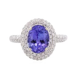 14KT White Gold 2.51ct Tanzanite and Diamond Ring