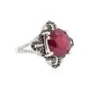 Image 2 : 14KT White Gold 6.87ct Ruby and Diamond Ring