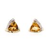 Image 1 : 10KT Yellow Gold 2.00ctw Yellow Topaz and Diamond Earrings