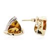 Image 2 : 10KT Yellow Gold 2.00ctw Yellow Topaz and Diamond Earrings