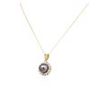 Image 3 : 14KT Yellow Gold Pearl and Diamond Pendant With Chain