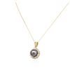 Image 3 : 14KT Yellow Gold Pearl and Diamond Pendant With Chain