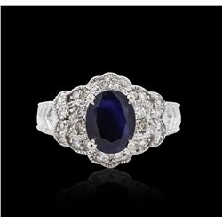 14KT White Gold 1.88ct Sapphire and Diamond Ring