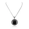 Image 2 : 14KT White Gold 101.06ct Black and White Diamond Pendant With Chain