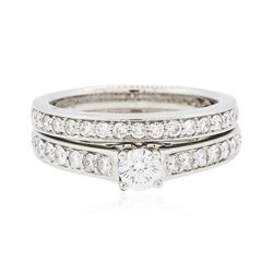 18KT White Gold 0.67ctw Diamond Ring Wedding Set