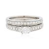 Image 1 : 18KT White Gold 0.67ctw Diamond Ring Wedding Set