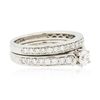 Image 2 : 18KT White Gold 0.67ctw Diamond Ring Wedding Set