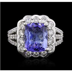 14KT White Gold 3.21ct Tanzanite and Diamond Ring