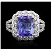 Image 1 : 14KT White Gold 3.21ct Tanzanite and Diamond Ring