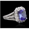 Image 2 : 14KT White Gold 3.21ct Tanzanite and Diamond Ring