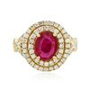 Image 1 : 14KT Yellow Gold 1.54ct Ruby and Diamond Ring