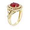 Image 3 : 14KT Yellow Gold 1.54ct Ruby and Diamond Ring