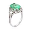 Image 3 : 14KT White Gold 3.42ct Emerald and Diamond Ring