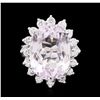 Image 1 : 14KT White Gold 13.66ct Kunzite and Diamond Ring