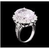 Image 3 : 14KT White Gold 13.66ct Kunzite and Diamond Ring