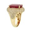 Image 3 : 14KT Yellow Gold 11.18ct Ruby and Diamond Ring