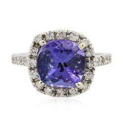 14KT White Gold 4.08ct Tanzanite and Diamond Ring